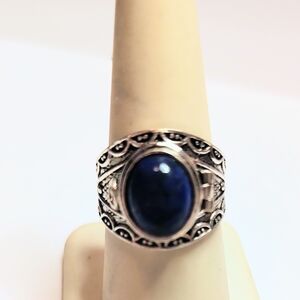 Lapis Lazil Poison Box Sterling Silver Sz 7